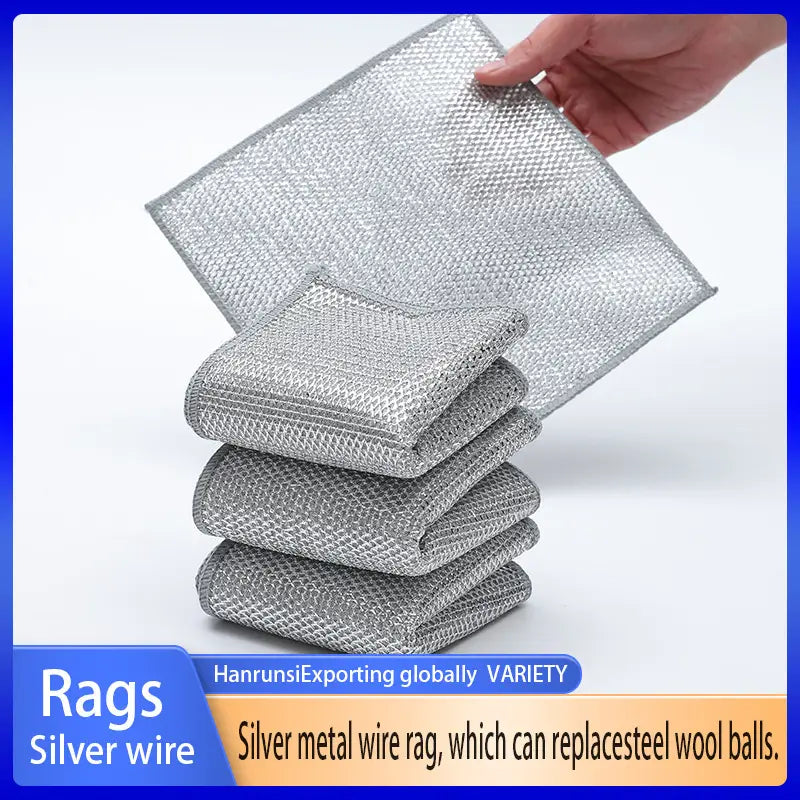 Silver Wire Rags –  سلك مواعين صغير ٥ قطع